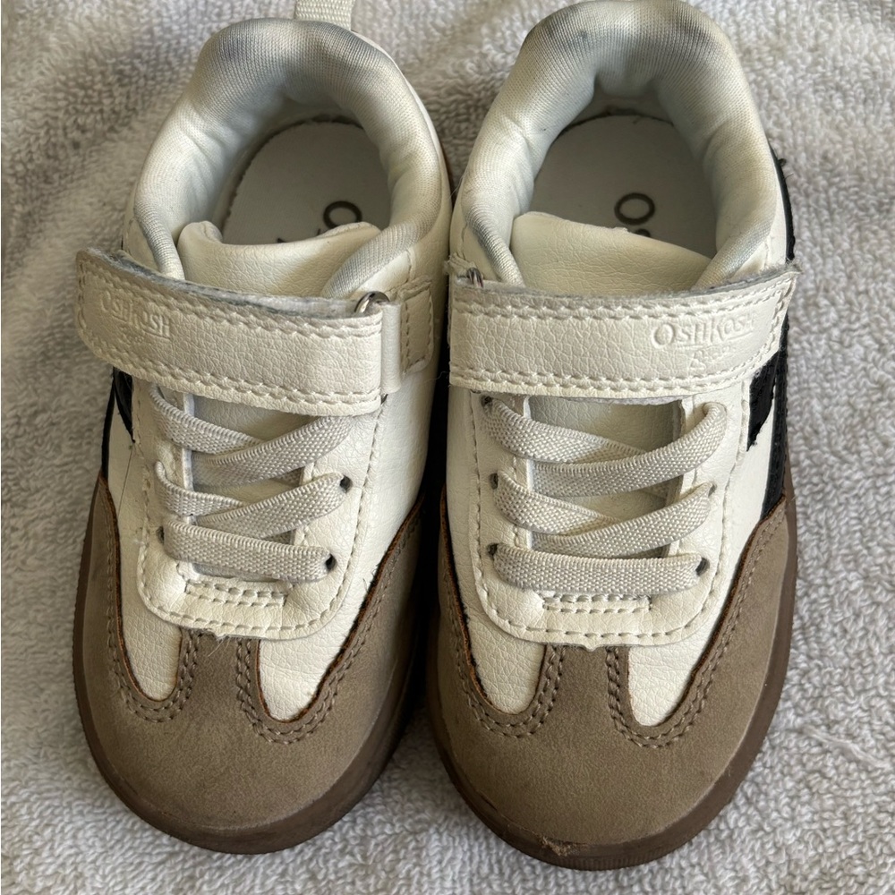 OshKosh B'gosh Kids' White and Tan Sneakers